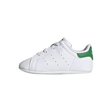Imagem de adidas Originals Baby Stan Smith 2021 Sneaker, White/White/White, 1 US Unisex Infant
