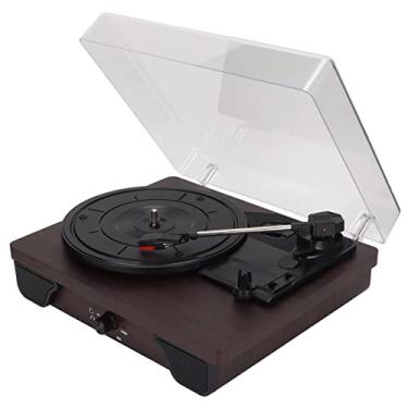 Imagem de Reprodutor de discos, toca-discos portátil vintage Bluetooth com alto-falante estéreo embutido, toca-discos para fonógrafo para desfrutar do som