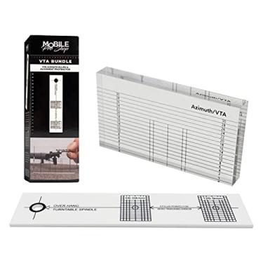 Imagem de Mobile Pro Shop Conjunto de transferidor de cartucho de azimuto para toca-discos - Reprodutor de discos de vinil VTA régua azimuth + transferidor de alinhamento de agulha para toca-discos