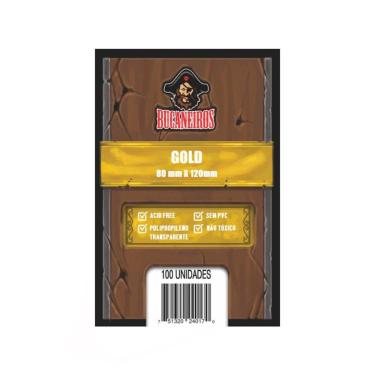 Imagem de Sleeves Gold 80 X 120mm Bucaneiros 100 unidades