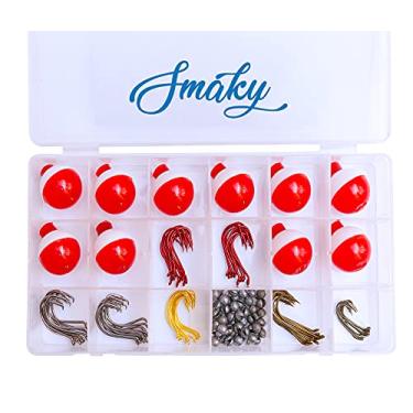 Imagem de Smaky Kit de equipamentos de pesca para iniciantes 160 peças - Inclui anzóis de pesca Bobbers Círculo Polvo Ganchos Chumbadas | Kit Iniciante para Iscas Artificiais e Vivas (160 peças)