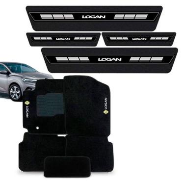 Imagem de Tapete Carpete Bordado + Soleira Renault Logan 2015 a 2022