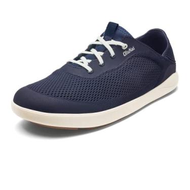 Imagem de OLUKAI Moku Pae Tênis náutico masculino, malha resistente à água e respirável, design fácil de calçar, secagem rápida e tração aprimorada, Azul trincheira/branco, 47