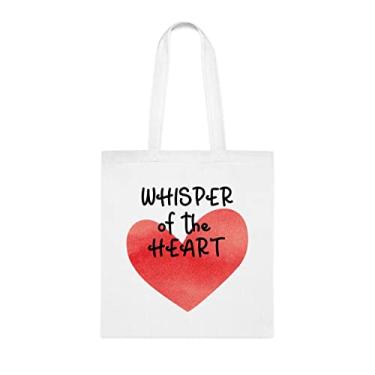 Imagem de Sacola Whisper Of The Heart, presente divertido, bolsa de ombro, bolsas reutilizáveis, cesta de Natal de aniversário, ideia de presente, Branco