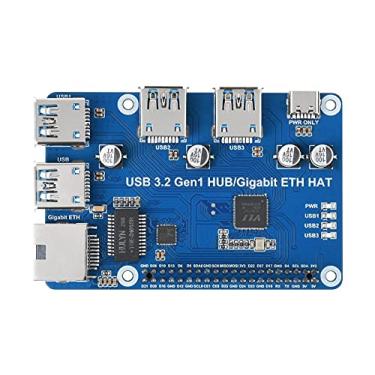 Imagem de Waveshare HUB HAT USB 3.2 Gen1 e Gigabit Ethernet para Raspberry Pi 3X USB 3.2 Gen1 1x Gigabit Ethernet Driver-Free Plug & Play