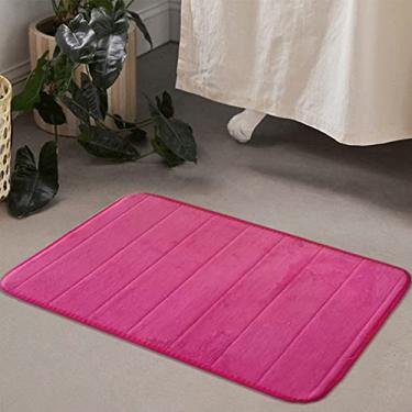 Imagem de SHENGANG Tapete de banho Almofada de espuma de memória de lã coral antiderrapante Absorção de água Tapete Banheira Chuveiro Capacho, 8,60x90cm
