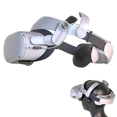 Imagem de apoyo de la cabeza de carregamento adequada para Oculus Quest 2,Bateria recarregável embutida de 5000mAh,prolongar el tiempo de juego, Acessórios para Correia de cabeça de realidade virtual