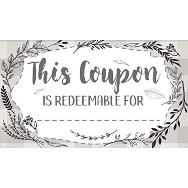 Imagem de Botanicals – Conjunto de 50 cartões de cupom – Cartão de presente em branco – Ótimos cartões de lealdade para restaurantes, salão de beleza de cabelo ou spas