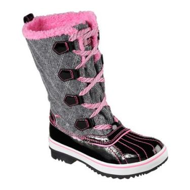 Imagem de Skechers Bota feminina Highlanders Quilt N Fofa para clima frio, Black/Hot Pink, 13 Little Kid
