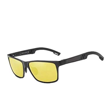 Imagem de Óculos De Sol Kingseven Masculino Esportivo Polarizado (Amarelo e Preto)