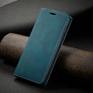 Imagem de Capa para Samsung S10 Plus para Samsung S8 S9 Plus Carteira de Couro Fosco Capa de Luxo Capas Magnéticas Fortes para Telefone, Azul, Para Samsung S10