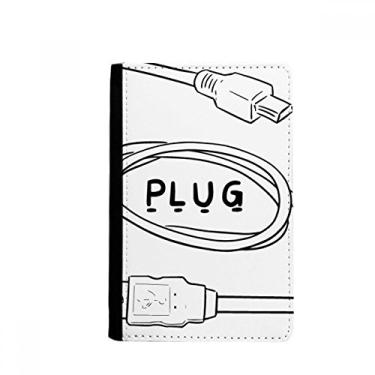Imagem de Cabo de dados USB Plug Line porta passaporte para desenho manual Notecase Burse Wallet capa para cartão, Multicolorido.