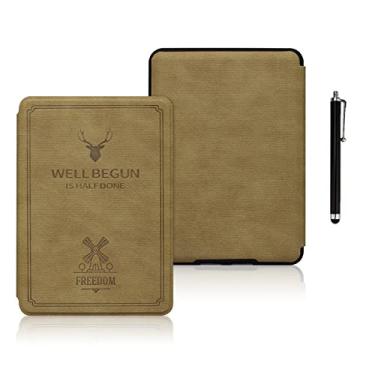 Imagem de Capa retrô para 11ª geração Kindle, 2022, modelo C2V2L3, – Capa durável com caneta Stylus, com função de ativação automática – Função de suspensão