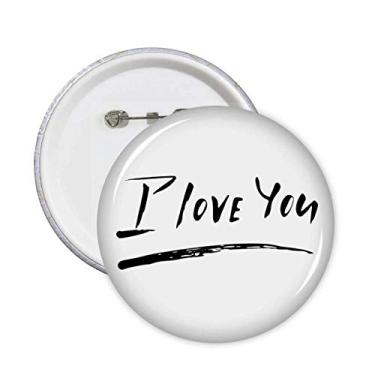 Imagem de Broche de estilo escrito à mão com citação "I Love You" (5 peças)