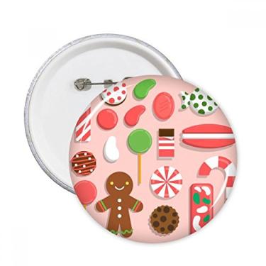 Imagem de Merry mas infância presente padrão alfinetes redondos emblema botão decoração acessório 5 peças