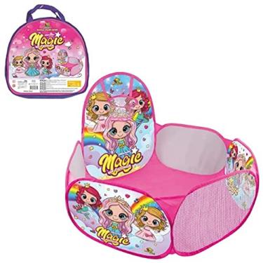 Imagem de Piscina De Bolinhas Retrátil c/ 50 Bolinhas Basquete Rosa Magia Art Brink