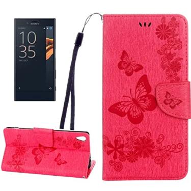 Imagem de capa de proteção contra queda de celular Para Sony Xa Ultra Butterflies em relevo Horizontal Flip Leather Case With Holder & Card Slots & Wallet & Cornyard