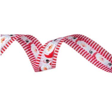 Imagem de Fita listrada de Papai Noel com borda de arame - 3,8 cm de decoração árvore de Natal projetos de artesanato 30 m