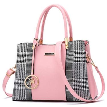 Imagem de KURGOOL Bolsas femininas e bolsas de mão com alça superior bolsa de ombro bolsa carteiro para mulheres, Rosa claro, Large