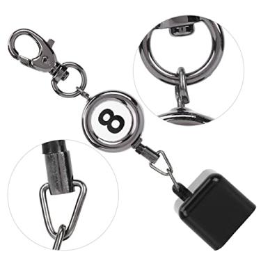 Imagem de Capa de giz de taco de bilhar/piscina,giz de bilhar retr¨¢til port¨¢til premium e giz de taco de bilhar, giz de taco de sinuca de bilhar, com porta-chaves de desenho de suporte (preto), Ponta de g