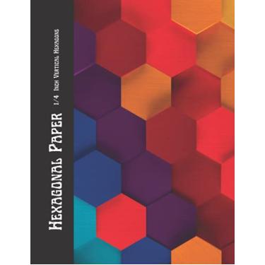 Imagem de Hexagonal Paper: 1/4 Inch Vertical Hexagons, Chemistry Notebook, RPG Graph for Mapping, Lined Paper for Notes, Doodling, Sketching, 8.5x11, p.140