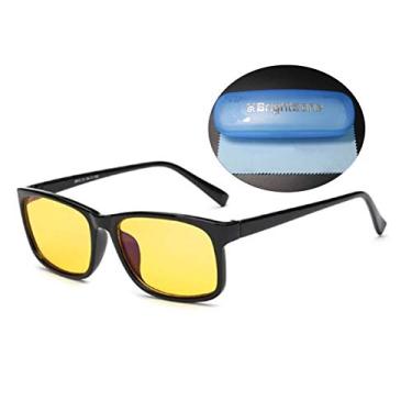 Imagem de ÓCULOS BRIGHTZONE BLOQUEADOR ANTI RAIOS AZUIS LEITURA PRETO FOSCO LENTE AMARELA C8004