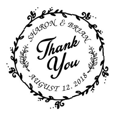 Imagem de Carimbo redondo personalizado "Thank You", carimbo de borracha, carimbo de designer, selo de tinta própria