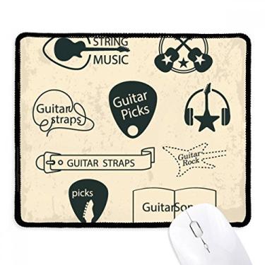 Imagem de Fone de ouvido com estampa de instrumento musical, mouse pad com borda costurada, tapete de borracha para jogos