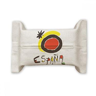 Imagem de Bolsa de linho de algodão para lenços faciais Espanol Vermelho Amarelo Sol
