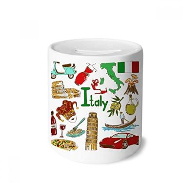 Imagem de DIYthinker Porta-moedas de cerâmica com a bandeira nacional da Itália Landscap