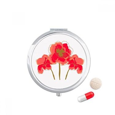 Imagem de Caixa de armazenamento de medicamentos com flores para pintura de plantas e pílulas de milho