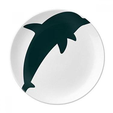 Imagem de Blue Ocean Streamline Prato de golfinho decorativo de porcelana Salver Prato de jantar
