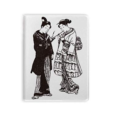 Imagem de Caderno de arte em estilo japonês com desenho japonês, capa de goma