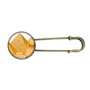 Imagem de Broche de metal retrô com estampa de esfinge da pirâmide do Egito