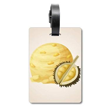 Imagem de Bola de sorvete amarela Durian picolé bolsa de mala etiqueta para cartão de bagagem, etiqueta de molho para pendurar