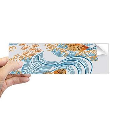 Imagem de DIYthinker Pintura de cultura japonesa, água de peixe, adesivo retangular para notebook, decalque de janela