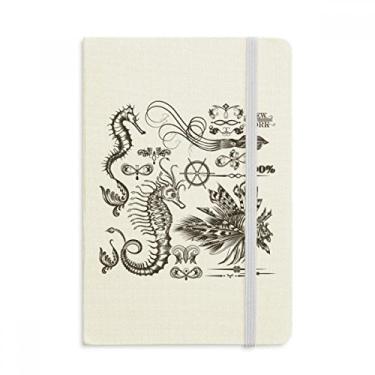 Imagem de Caderno de ilustração da vida marinha do hipopótamo preto, capa dura oficial, diário clássico