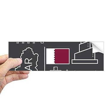 Imagem de DIYthinker Adesivo retangular de para-choque com bandeira do Qatar de petróleo para notebook, decalque de janela