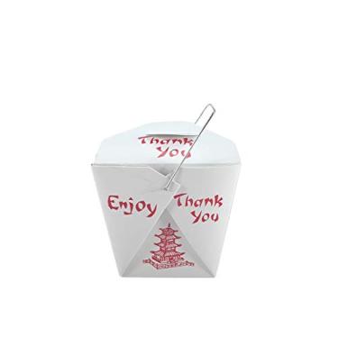 Imagem de Caixa chinesa Take Out PAGODA 227 g/meio litro de lembrancinha de festa e balde de comida, Branco, 25 Pack