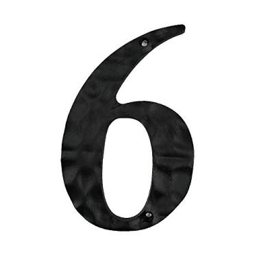 Imagem de Número de placa de casa flutuante 3D de 15 cm, material de ferro fundido, placa de metal 0-9 para uso externo digital à prova d'água, antiferrugem, durável, painel de porta de hotel, preto, montado com parafuso