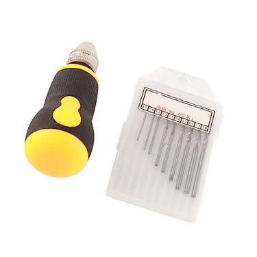 Imagem de Furadeira Manual Sluffs Pin Vise Para Fabricação De Joias, Micro Mini Conjunto De Ferramentas Portátil Furadeira Manual Pequena E 10 Unidades De Brocas Helicoidais 0,8 A 3,0 Mm, Ferramentas Para Made