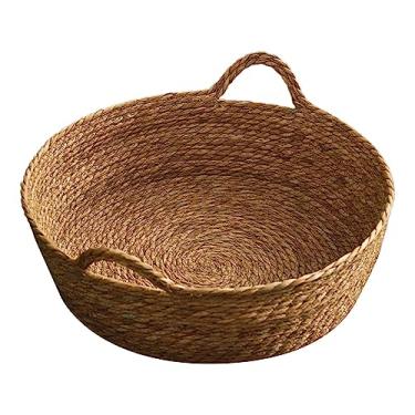Imagem de Gralara Cesta para cama de gato Esteira para arranhões para gatos Cama redonda para animais de estimação Brinquedo doméstico durável Cama para gatinhos, 40cm x 13cm