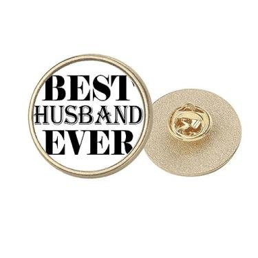 Imagem de Best Husband Ever Quote Art Deco Fashion Round Metal Golden Pin Broche Clip, Medium, não aplicar