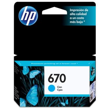 Imagem de Cartucho HP 670 Ciano - CZ114AB - Original