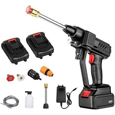 Imagem de Lavadora De Alta Potência Sem Fio 30bar Lavadora De Energia Sem Fio Portátil Lavadora De Pistola De Água De Alta Pressão Bateria De Lítio 48v Bateria De Potência De 700w E Kit De Acessórios Incluí