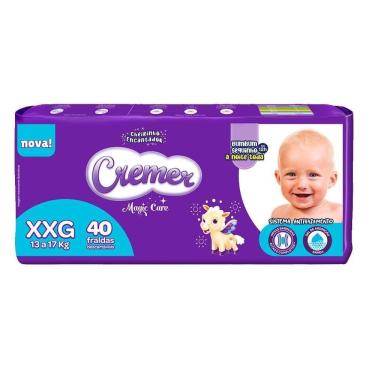 Imagem de Fralda Descartável Cremer Magic Care Hiper Extra Extra Grande 4 Pacotes c/ 40 Fraldas