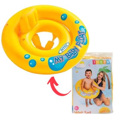 Imagem de Boia Infantil Baby Meu Primeiro Bote Amarelo Para Bebê Intex