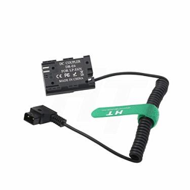 Imagem de HangTon Bateria de montagem em V D-tap para LP-E6N para câmera Canon EOS R5 R5C R6 R7 R 5D3 5D 6D 7D II BMPCC 4K, Zacuto EVF, cabo enrolado