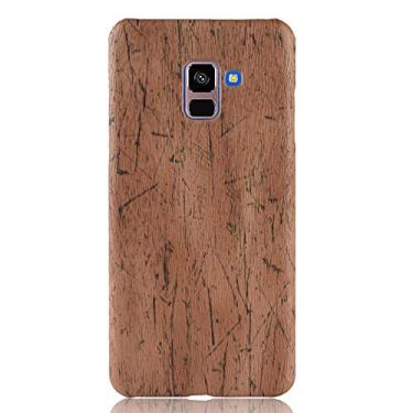 Imagem de GOGODOG Samsung Galaxy A8 2018 Capa Cases Cover cobertura total ultra fina anti-deslizamento de arranhões resistente concha dura imitação de couro voltar Shell A530F (castanho)