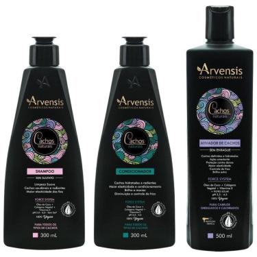 Imagem de Kit Arvensis Shampoo E Condicionador 2x300ml Ativador De Cachos 500ml